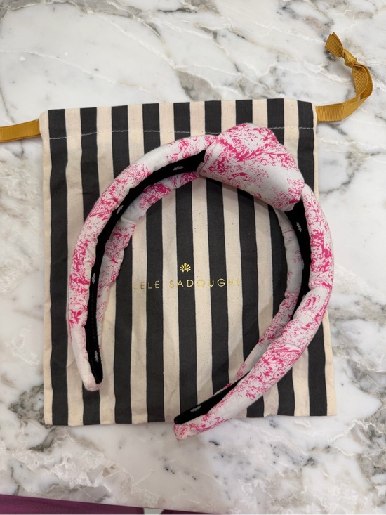 Lele Sadoughi Accessories - Lele Sadoughi Pink Toile Headband with Knot